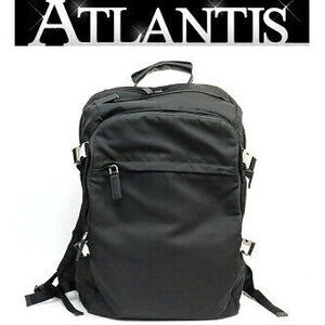 PRADA Backpack Triangle Logo Black Nylon
